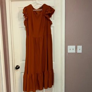 SHEIN tiered empire ruffled midi dress